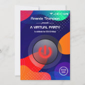 Trendy Geometric Virtual Birthday Party Kaart (Voorkant)