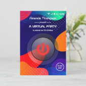 Trendy Geometric Virtual Birthday Party Kaart (Staand voorkant)