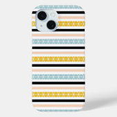 Trendy Geometric White Black Yellow Stripes Design Case-Mate iPhone Case (Achterkant)