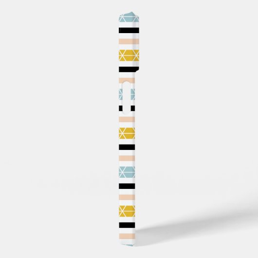 Trendy Geometric White Black Yellow Stripes Design Case-Mate iPhone Case (Achterkant / Rechts)