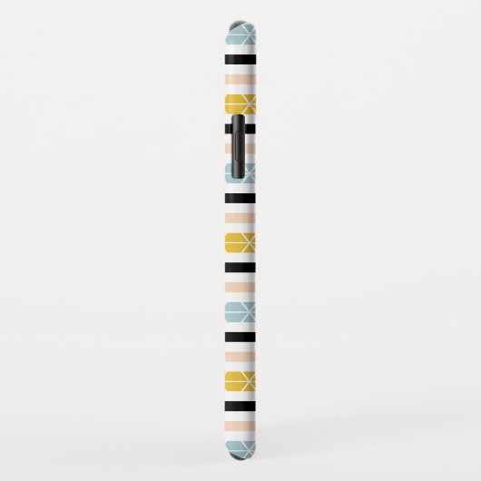 Trendy Geometric White Black Yellow Stripes Design Case-Mate iPhone Case (Achterkant/rechts)