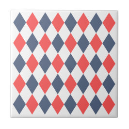 Trendy geometrisch patroon jaren 60 Rood Blauw Ret Tegeltje