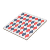 Trendy geometrisch patroon jaren 60 Rood Blauw Ret Tegeltje (Zijkant)