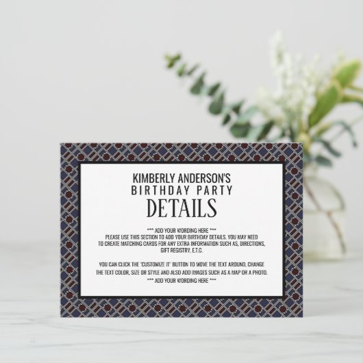 Trendy geometrisch patroon, modern verjaardagsdeta kaart (Staand voorkant)