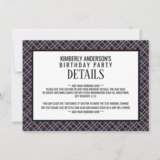 Trendy geometrisch patroon, modern verjaardagsdeta kaart (Voorkant)