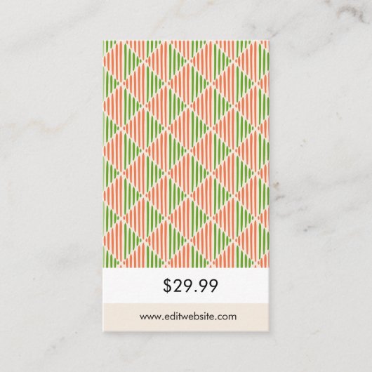 Trendy geometrisch prijs Label Informatiekaartje (Voorkant)