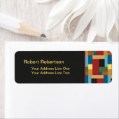 Trendy geometrisch retro patroon retour adres etiket (Insitu)