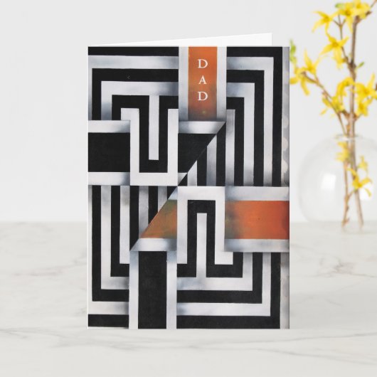 Trendy Geometrisch Vaderdag Kaart (Gele Bloem)