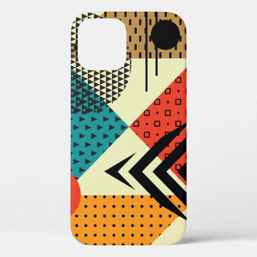 Trendy geometrische elementen, retro stijl. Case-Mate iPhone case (Achterkant)