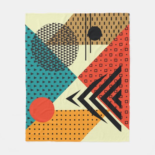 Trendy geometrische elementen, retro stijl. fleece deken (Voorkant)
