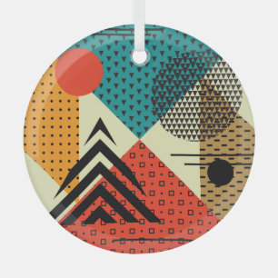 Trendy geometrische elementen, retro stijl. glas ornament