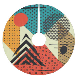 Trendy geometrische elementen, retro stijl. kerstboom rok