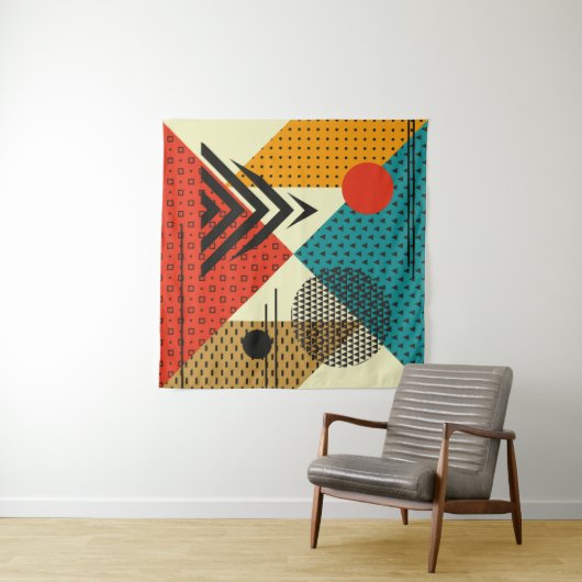 Trendy geometrische elementen. Stijlstructuur retr Wandkleed (In Situ (horizontaal))