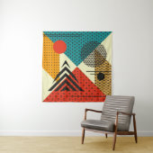 Trendy geometrische elementen. Stijlstructuur retr Wandkleed (In situ)