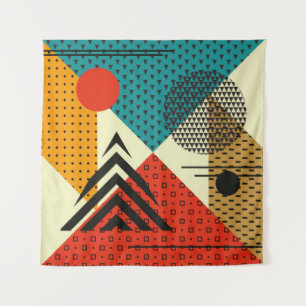 Trendy geometrische elementen. Stijlstructuur retr Wandkleed