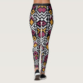 Trendy geometrische kleurrijke blokken leggings (Achterkant)