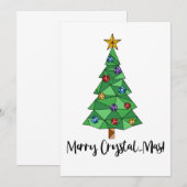 Trendy Geometrische Kleurrijke Boom Vrolijk Kerstf Kaart (Voorkant / Achterkant)