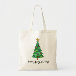 Trendy Geometrische Kleurrijke Boom Vrolijk Kerstf Tote Bag