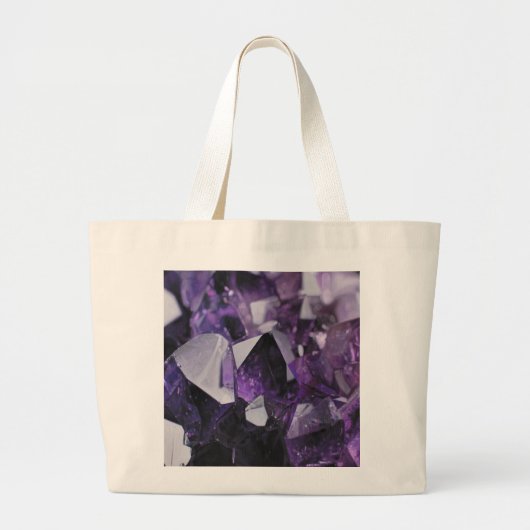 trendy geometrische kristal gemstone paarse amethy grote tote bag (Voorkant)