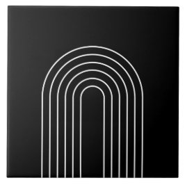 Trendy geometrische lijnen stijlvol zwart-wit tegeltje