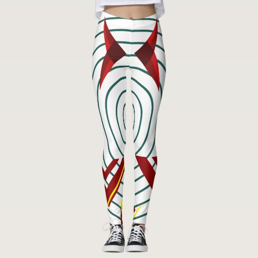 Trendy geometrische outfit leggings (Voorkant)