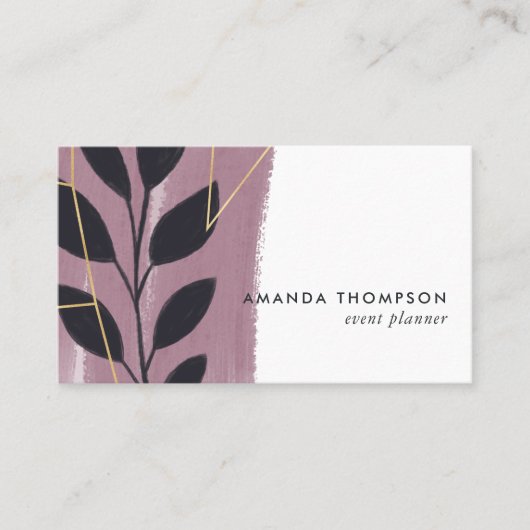 Trendy geometrische penseelstreken Collage Busines Visitekaartje (Voorkant)