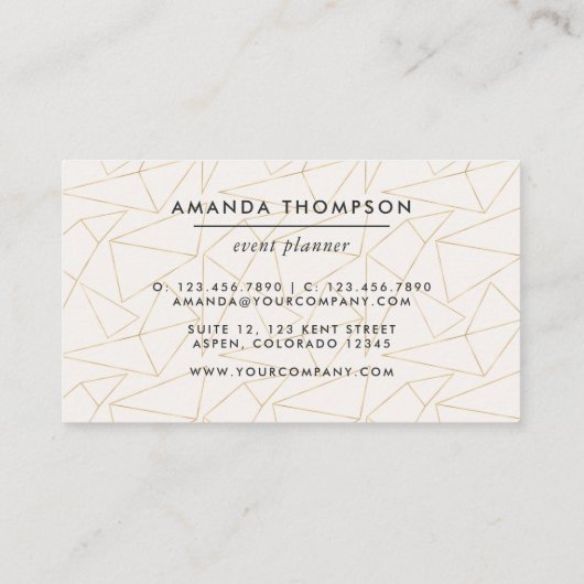 Trendy geometrische penseelstreken Collage Busines Visitekaartje (Achterkant)