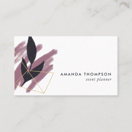 Trendy geometrische penseelstreken Collage Busines Visitekaartje (Voorkant)