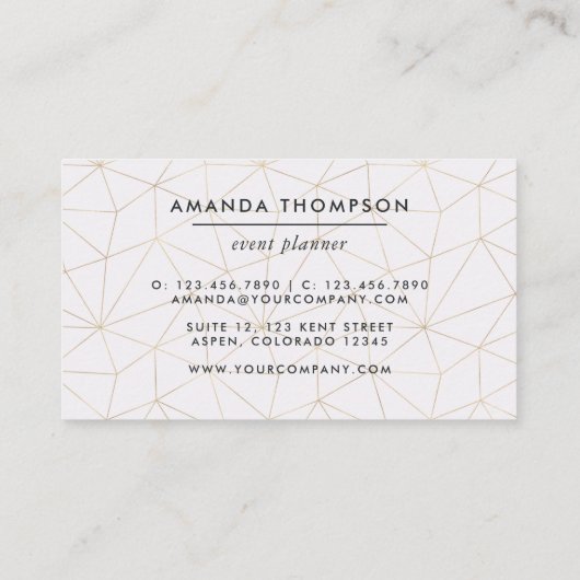 Trendy geometrische penseelstreken visitekaartje (Achterkant)