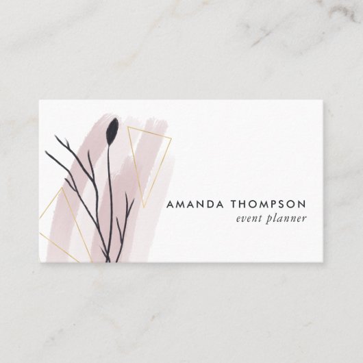 Trendy geometrische penseelstreken visitekaartje (Voorkant)
