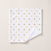 Trendy geometrische witte en gouden pijlen bad handdoek (Wasdoekje)