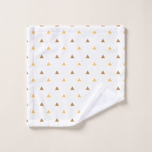 Trendy geometrische witte en gouden pijlen bad handdoek (Wasdoekje)