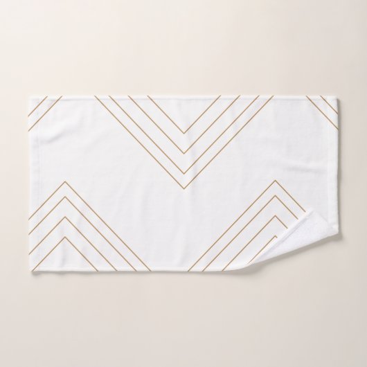 Trendy geometrische witte en gouden pijlen bad handdoek (Handdoek)