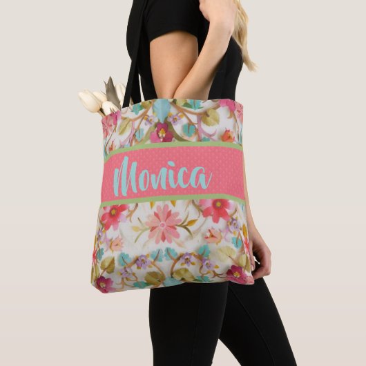 Trendy gepersonaliseerd Floral Tas Design (Dichtbij)