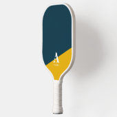 Trendy gepersonaliseerd jeugdig blauw geel ontwerp pickleball paddle (Links)