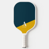 Trendy gepersonaliseerd jeugdig blauw geel ontwerp pickleball paddle (Achterkant)