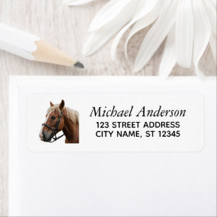 Trendy gepersonaliseerd paardenretouradres etiket