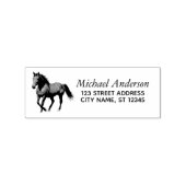 Trendy gepersonaliseerd paardenretouradres rubberstempel (Afrduk)