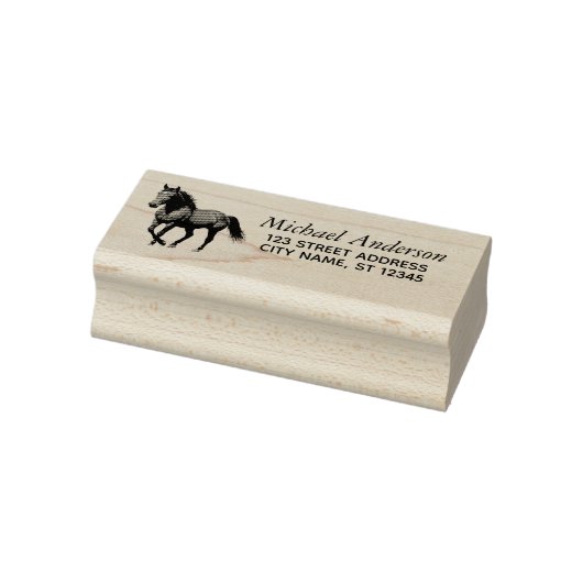 Trendy gepersonaliseerd paardenretouradres rubberstempel (Stempel)