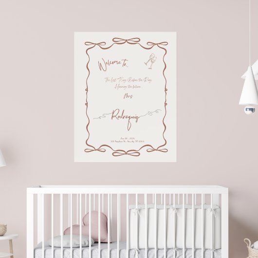 Trendy gepersonaliseerd Vrijgezellenfeest welkomst Poster (Kinderkamer 2)