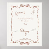 Trendy gepersonaliseerd Vrijgezellenfeest welkomst Poster (Voorkant)