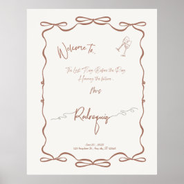 Trendy gepersonaliseerd Vrijgezellenfeest welkomst Poster