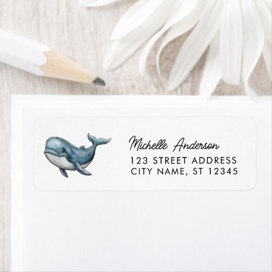 Trendy Gepersonaliseerd Walvis Retouradres Etiket (Insitu)
