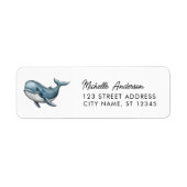 Trendy Gepersonaliseerd Walvis Retouradres Etiket (Voorkant)