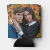 Trendy gepersonaliseerde 2 foto sjabloon dubbelzij blikjeskoeler (Achterkant)