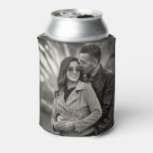 Trendy gepersonaliseerde 2 foto sjabloon dubbelzij blikjeskoeler (Blikje Achterkant)