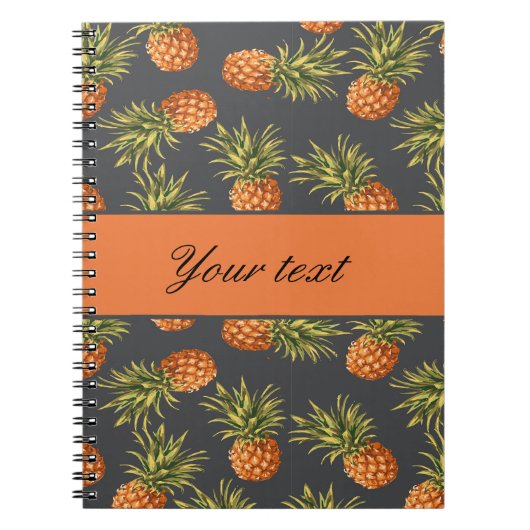 Trendy Gepersonaliseerde Ananas Notitieboek (Voorkant)