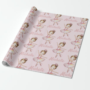 Trendy gepersonaliseerde ballet balletdanseres     cadeaupapier