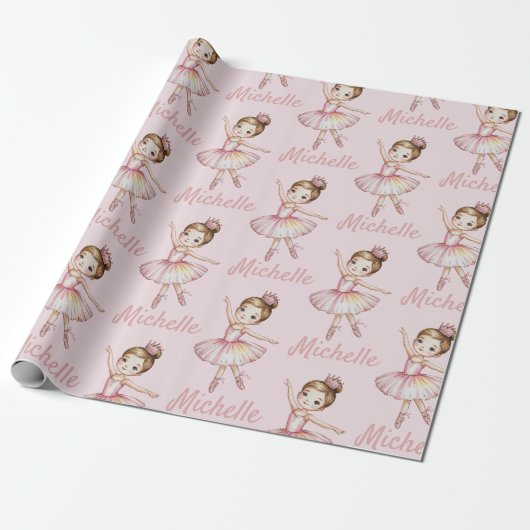 Trendy gepersonaliseerde ballet balletdanseres     cadeaupapier (Uitgerold)