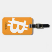 Trendy Gepersonaliseerde Bitcoin Oranje Logo Bagagelabel (Voorkant horizontaal)